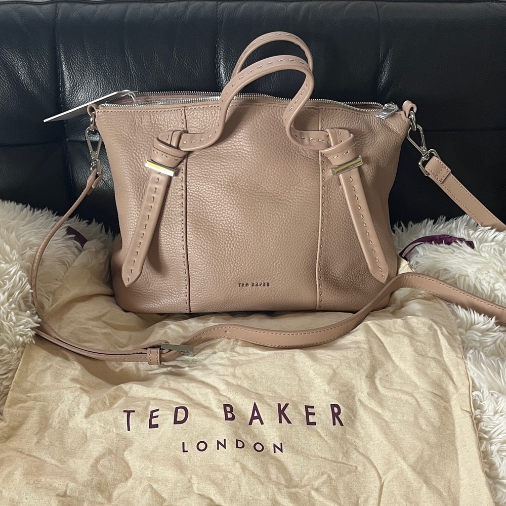 Ted Baker (London) Olmia Knotted Handle Taupe/Pink Small Tote Bag